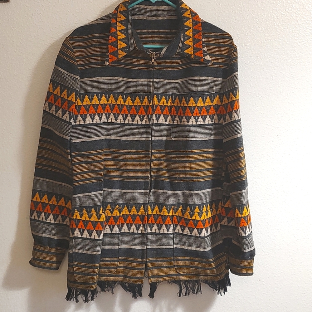 Vtg Wool Blanket Jacket - image 2